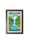 Animals and birds in rainbow  Photo Frame Funny Animal and Bird Cartoon Art, Black color, 11x15 Inch