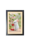 The cute rabbit is eating strawberry  Photo Frame Funny Animal and Bird Cartoon Art, Black color, 11x15 Inch