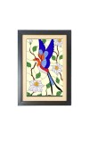 illustration in Stained Glass Style  Photo Frame Funny Animal and Bird Cartoon Art, Black color, 11x15 Inch