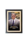 Bill Gates & His Famous Quote & His Famous Quote Photo Frame - Brown Frame, 11x15 Inches, Perfect for Office & Wall Decoration, Ideal Gift