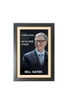 Bill Gates & His Famous Quote & His Famous Quote Photo Frame - Brown Frame, 11x15 Inches, Perfect for Office & Wall Decoration, Ideal Gift