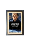 Bill Gates & His Famous Quote & His Famous Quote Photo Frame - Brown Frame, 11x15 Inches, Perfect for Office & Wall Decoration, Ideal Gift