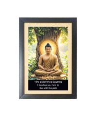 Buddha & His Famous Quote & His Famous Quote Photo Frame - Brown Frame, 11x15 Inches, Perfect for Office & Wall Decoration, Ideal Gift