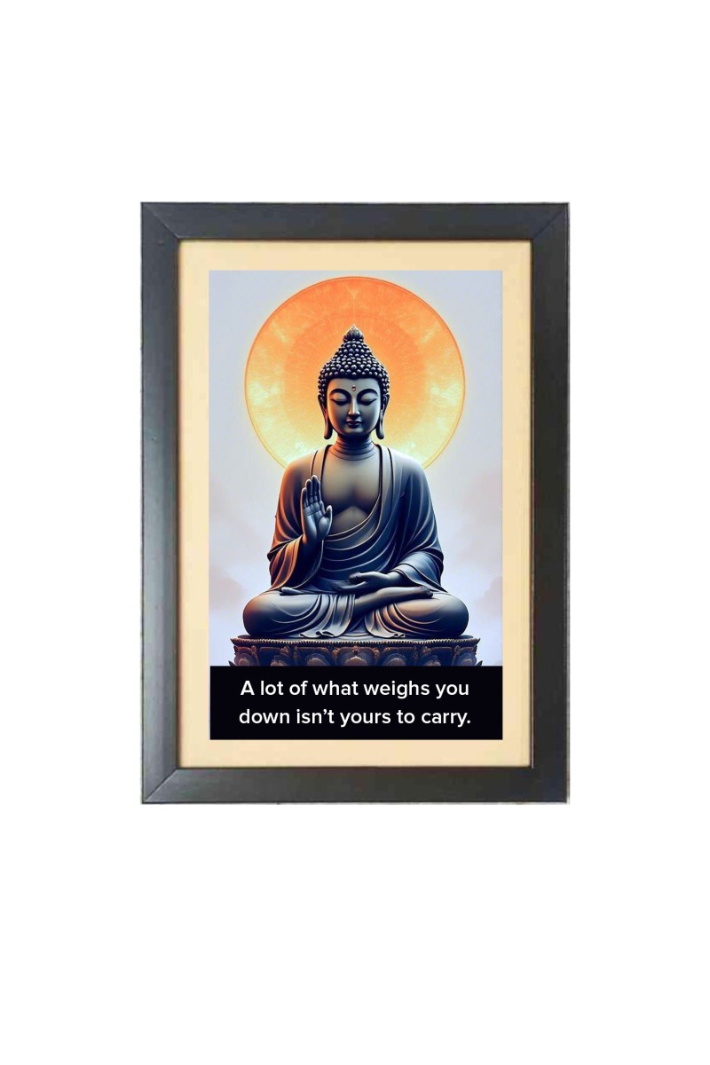Buddha & His Famous Quote & His Famous Quote Photo Frame - Brown Frame, 11x15 Inches, Perfect for Office & Wall Decoration, Ideal Gift