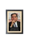 Ratan Naval Tata & His Famous Quote & His Famous Quote Photo Frame - Brown Frame, 11x15 Inches, Perfect for Office & Wall Decoration, Ideal Gift