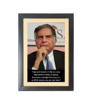 Ratan Naval Tata & His Famous Quote & His Famous Quote Photo Frame - Brown Frame, 11x15 Inches, Perfect for Office & Wall Decoration, Ideal Gift
