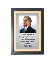 Ratan Naval Tata & His Famous Quote & His Famous Quote Photo Frame - Brown Frame, 11x15 Inches, Perfect for Office & Wall Decoration, Ideal Gift