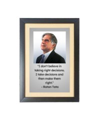 Ratan Naval Tata & His Famous Quote & His Famous Quote Photo Frame - Brown Frame, 11x15 Inches, Perfect for Office & Wall Decoration, Ideal Gift