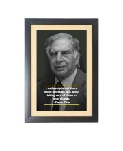 Ratan Naval Tata & His Famous Quote & His Famous Quote Photo Frame - Brown Frame, 11x15 Inches, Perfect for Office & Wall Decoration, Ideal Gift