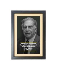 Ratan Naval Tata & His Famous Quote & His Famous Quote Photo Frame - Brown Frame, 11x15 Inches, Perfect for Office & Wall Decoration, Ideal Gift