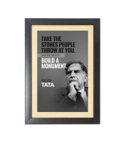 Ratan Naval Tata & His Famous Quote & His Famous Quote Photo Frame - Brown Frame, 11x15 Inches, Perfect for Office & Wall Decoration, Ideal Gift