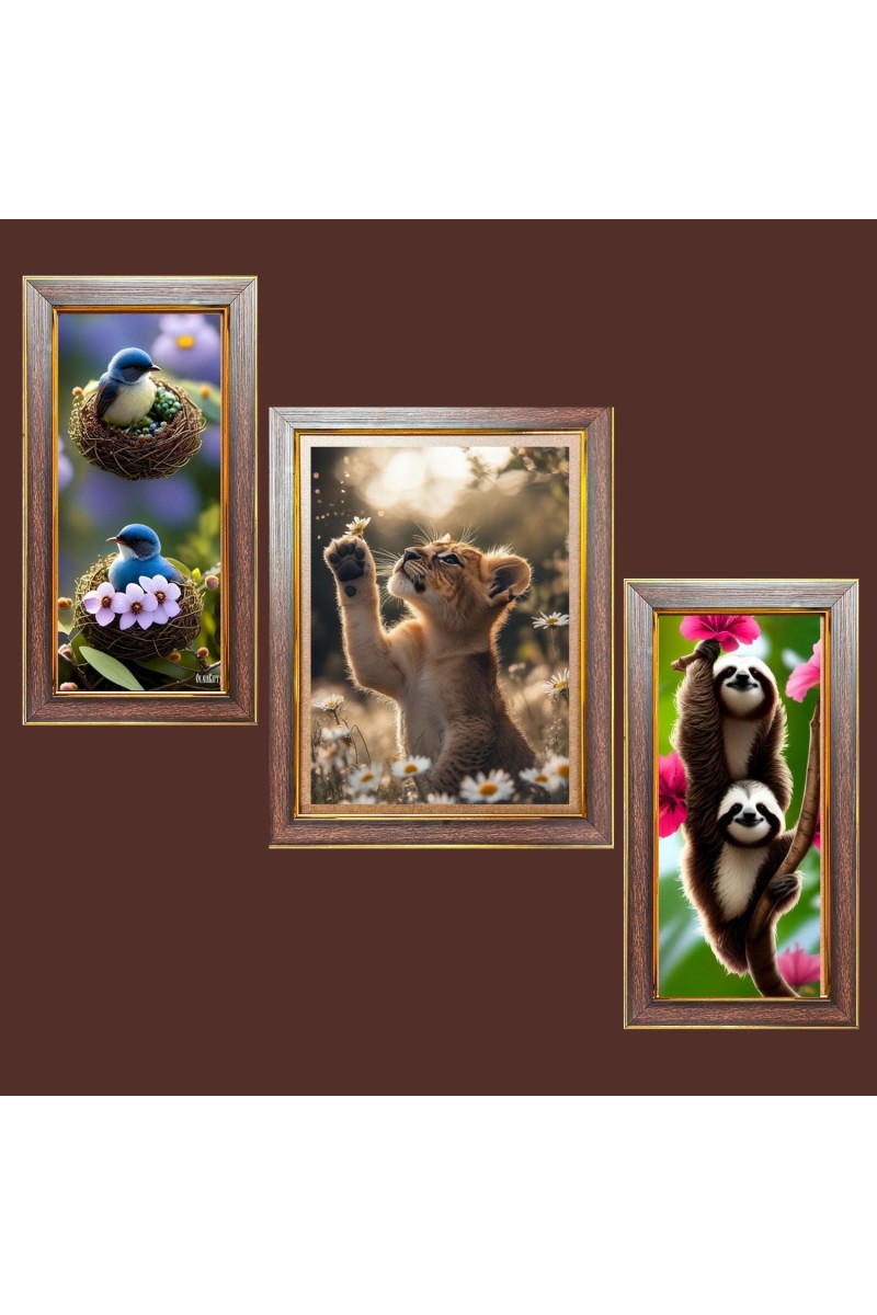 3-Pack Nature Photo Frames - 2 Pieces 6x13 Inch & 1 Piece 10x13 Inch - Rustic Wall Art for Home & Office Decor - Botanical Wall Hanging for Living Room, Bedroom, or Workspace