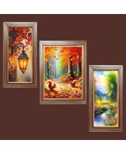 3-Pack Mysteries of the Misty Forest Photo Frames - 2 Pieces 6x13 Inch & 1 Piece 10x13 Inch - Rustic Wall Art for Home & Office Decor - Botanical Wall Hanging for Living Room, Bedroom, 