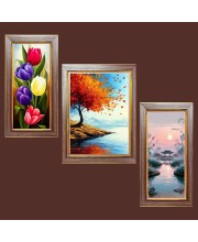 3-Pack Whispers Through the Leaves Photo Frames - 2 Pieces 6x13 Inch & 1 Piece 10x13 Inch - Rustic Wall Art for Home & Office Decor - Botanical Wall Hanging for Living Room, Bedroom, or