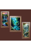 3-Pack Hidden Waterfalls of the Wild Photo Frames - 2 Pieces 6x13 Inch & 1 Piece 10x13 Inch - Rustic Wall Art for Home & Office Decor - Botanical Wall Hanging for Living Room, Bedroom, 