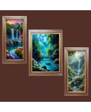 3-Pack Hidden Waterfalls of the Wild Photo Frames - 2 Pieces 6x13 Inch & 1 Piece 10x13 Inch - Rustic Wall Art for Home & Office Decor - Botanical Wall Hanging for Living Room, Bedroom, 