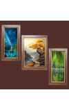 3-Pack Echoes of the Deep painting Photo Frames - 2 Pieces 6x13 Inch & 1 Piece 10x13 Inch - Rustic Wall Art for Home & Office Decor - Botanical Wall Hanging for Living Room, Bedroom, or