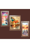 3-Pack Nature's Mirror Photo Frames - 2 Pieces 6x13 Inch & 1 Piece 10x13 Inch - Rustic Wall Art for Home & Office Decor - Botanical Wall Hanging for Living Room, Bedr