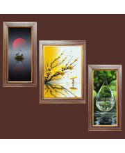 3-Pack Sails in the Wind's Embrace Photo Frames - 2 Pieces 6x13 Inch & 1 Piece 10x13 Inch - Rustic Wall Art for Home & Office Decor - Botanical Wall Hanging for Livin