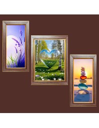 3-Pack Serenity at it Photo Frames - 2 Pieces 6x13 Inch & 1 Piece 10x13 Inch - Rustic Wall Art for Home & Office Decor - Botanical Wall Hanging for Living Room, Bedroom, or Workspace