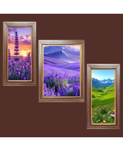3-Pack The Canvas of Nature Photo Frames - 2 Pieces 6x13 Inch & 1 Piece 10x13 Inch - Rustic Wall Art for Home & Office Decor - Botanical Wall Hanging for Living Room, Bedroom, or Worksp
