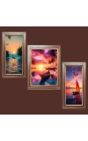 3-Pack Sails in the Wind's Embrace Photo Frames - 2 Pieces 6x13 Inch & 1 Piece 10x13 Inch - Rustic Wall Art for Home & Office Decor - Botanical Wall Hanging for Livin