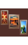 3-Pack The Geometry of Water and Wood Photo Frames - 2 Pieces 6x13 Inch & 1 Piece 10x13 Inch - Rustic Wall Art for Home & Office Decor - Botanical Wall Hanging for Living Room, Bedroom,