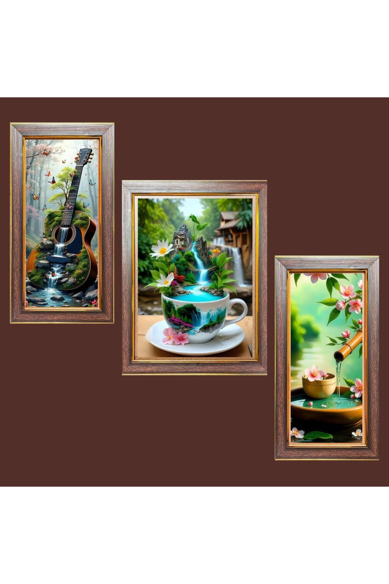 3-Pack A Glimpse of Eternity Photo Frames - 2 Pieces 6x13 Inch & 1 Piece 10x13 Inch - Rustic Wall Art for Home & Office Decor - Botanical Wall Hanging for Living Room, Bedroom, or Works