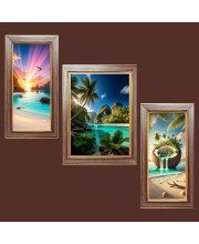 3-Pack The Magic of Sunsets Photo Frames - 2 Pieces 6x13 Inch & 1 Piece 10x13 Inch - Rustic Wall Art for Home & Office Decor - Botanical Wall Hanging for Living Room, Bedroom, or Worksp