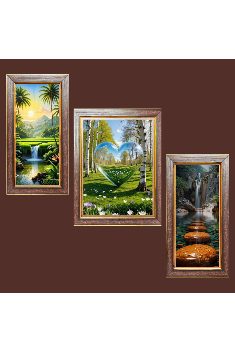 3-Pack The Thrill of Observing Nature Up Close Photo Frames - 2 Pieces 6x13 Inch & 1 Piece 10x13 Inch - Rustic Wall Art for Home & Office Decor - Botanical Wall Hanging for Living Room,