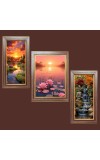 3-Pack Nature's Color Palette Photo Frames - 2 Pieces 6x13 Inch & 1 Piece 10x13 Inch - Rustic Wall Art for Home & Office Decor - Botanical Wall Hanging for Living Roo