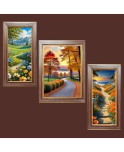 3-Pack Nature's Healing Power Photo Frames - 2 Pieces 6x13 Inch & 1 Piece 10x13 Inch - Rustic Wall Art for Home & Office Decor - Botanical Wall Hanging for Living Roo