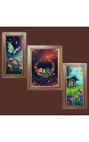 3-Pack Beautiful painting Photo Frames - 2 Pieces 6x13 Inch & 1 Piece 10x13 Inch - Rustic Wall Art for Home & Office Decor - Botanical Wall Hanging for Living Room, Bedroom, or Workspac