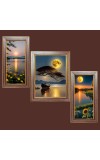 3-Pack serenity view  Photo Frames - 2 Pieces 6x13 Inch & 1 Piece 10x13 Inch - Rustic Wall Art for Home & Office Decor - Botanical Wall Hanging for Living Room, Bedroom, or Workspace