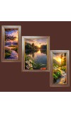 3-Pack Beautiful sun rise   Photo Frames - 2 Pieces 6x13 Inch & 1 Piece 10x13 Inch - Rustic Wall Art for Home & Office Decor - Botanical Wall Hanging for Living Room, Bedroom, or Worksp
