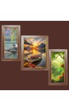 3-Pack Nature at it Photo Frames - 2 Pieces 6x13 Inch & 1 Piece 10x13 Inch - Rustic Wall Art for Home & Office Decor - Botanical Wall Hanging for Living Room, Bedroom, or Workspace