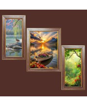 3-Pack Nature at it Photo Frames - 2 Pieces 6x13 Inch & 1 Piece 10x13 Inch - Rustic Wall Art for Home & Office Decor - Botanical Wall Hanging for Living Room, Bedroom, or Workspace