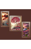 3-Pack Nature's Embrace Photo Frames - 2 Pieces 6x13 Inch & 1 Piece 10x13 Inch - Rustic Wall Art for Home & Office Decor - Botanical Wall Hanging for Living Room, Bed