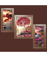 3-Pack Nature's Embrace Photo Frames - 2 Pieces 6x13 Inch & 1 Piece 10x13 Inch - Rustic Wall Art for Home & Office Decor - Botanical Wall Hanging for Living Room, Bed
