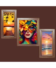 3-Pack Beautiful nature painting Photo Frames - 2 Pieces 6x13 Inch & 1 Piece 10x13 Inch - Rustic Wall Art for Home & Office Decor - Botanical Wall Hanging for Living Room, Bedroom, or W 3-Pack Beautiful nature painting Photo Frames - 2 Pieces 6x13 Inch & 1 Piece 10x13 Inch - Rustic Wall Art for Home & Office Decor - Botanical Wall Hanging for Living Room, Bedroom, or W