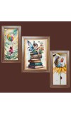 3-Pack Girl power painting Photo Frames - 2 Pieces 6x13 Inch & 1 Piece 10x13 Inch - Rustic Wall Art for Home & Office Decor - Botanical Wall Hanging for Living Room, Bedroom, or Workspa