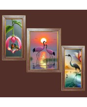 3-Pack Nature's best healing view Photo Frames - 2 Pieces 6x13 Inch & 1 Piece 10x13 Inch - Rustic Wall Art for Home & Office Decor - Botanical Wall Hanging for Living