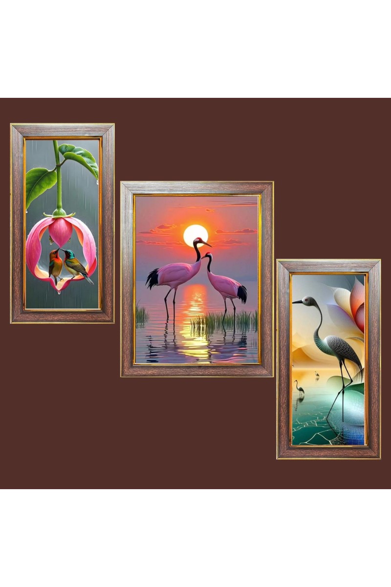 3-Pack Nature's best healing view Photo Frames - 2 Pieces 6x13 Inch & 1 Piece 10x13 Inch - Rustic Wall Art for Home & Office Decor - Botanical Wall Hanging for Living