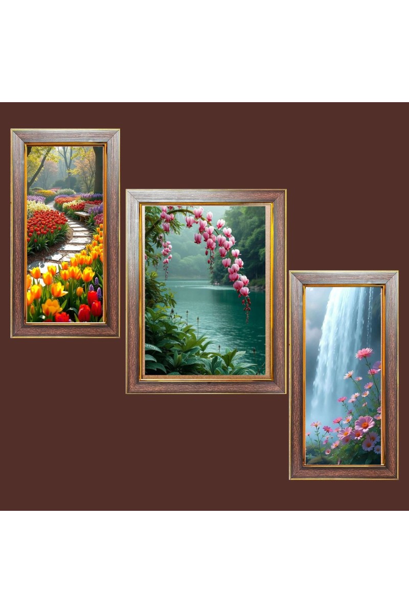 3-Pack Breathtaking view nature Photo Frames - 2 Pieces 6x13 Inch & 1 Piece 10x13 Inch - Rustic Wall Art for Home & Office Decor - Botanical Wall Hanging for Living Room, Bedroom, or Wo