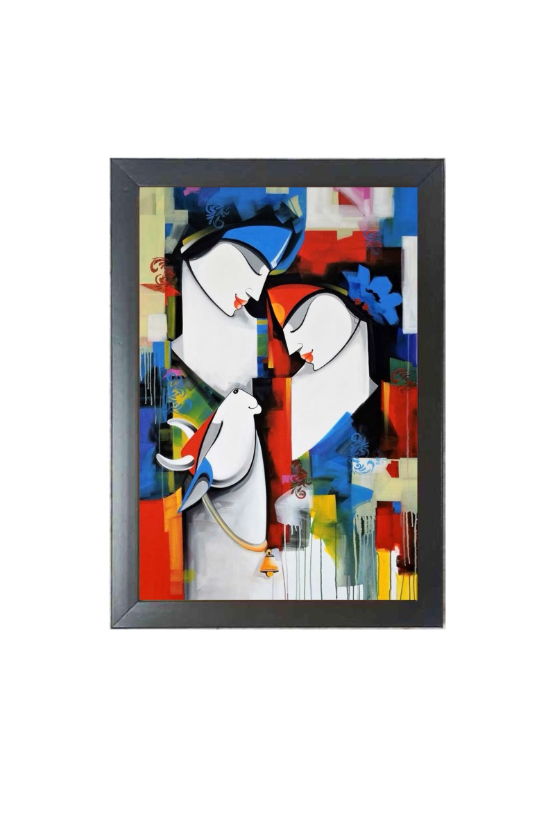 Beautiful Beautiful Radha Krishna Photo Frame - 11x15 Inch Black 1-Inch Frame with Mount Paper - Perfect for Home Decor, Living Room & Office