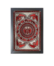 Beautiful Beautiful Madhubani Art Photo Frame - 11x15 Inch Black 1-Inch Frame with Mount Paper - Perfect for Home Decor, Living Room & Office