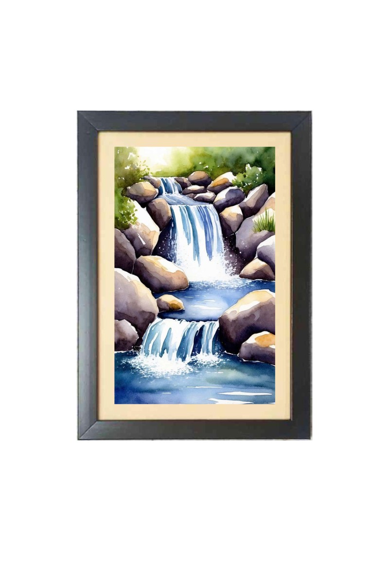 Beautiful Beautiful Waterfall Photo Frame - 11x15 Inch Black 1-Inch Frame with Mount Paper - Perfect for Home Decor, Living Room & Office