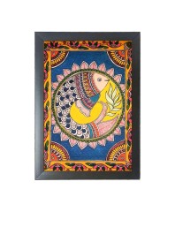 Beautiful Beautiful Madhubani Art Photo Frame - 11x15 Inch Black 1-Inch Frame with Mount Paper - Perfect for Home Decor, Living Room & Office