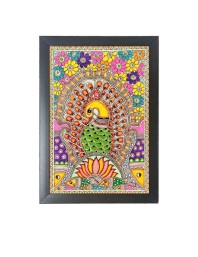 Beautiful Beautiful Madhubani Art Photo Frame - 11x15 Inch Black 1-Inch Frame with Mount Paper - Perfect for Home Decor, Living Room & Office