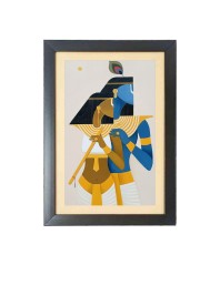 Beautiful Beautiful Radha Krishna Photo Frame - 11x15 Inch Black 1-Inch Frame with Mount Paper - Perfect for Home Decor, Living Room & Office